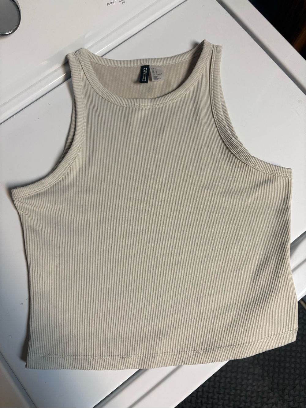 H&M Cream Ribbed Tank Top - Women's